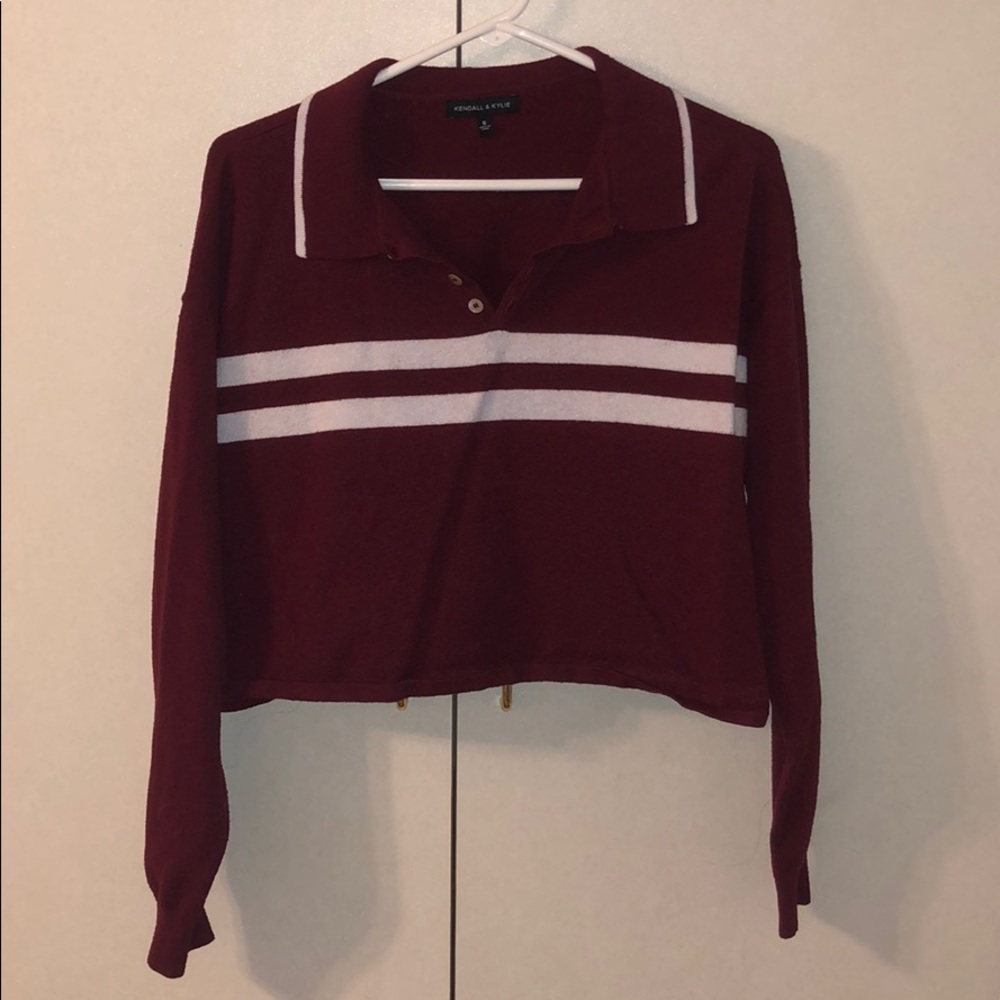 Kendall and Kylie Crop Striped Sweater- S